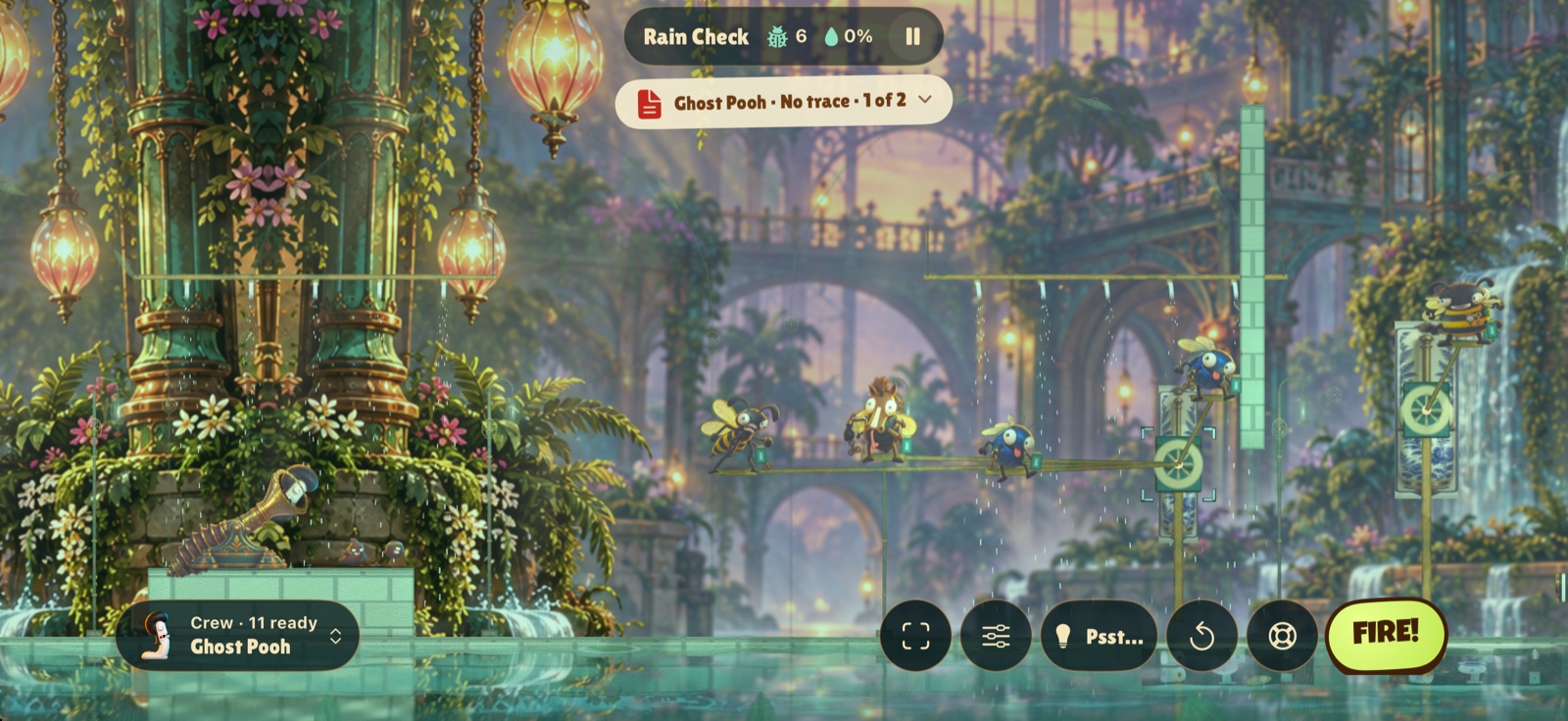 The Great Ploppening colourful physics puzzle garden and game controls